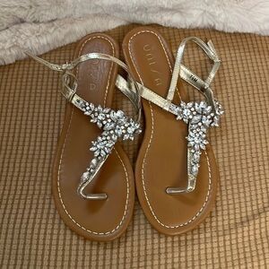 Beautiful blinged out size 7 1/2 sandals unusable brand